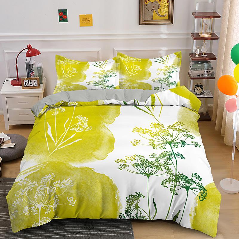 3D Bedding Set Fashion Duvet Cover Set Plant Pattern Home Textile Queen King Size Quilt Cover Pillowcase Bed Linen Drop Shipping
