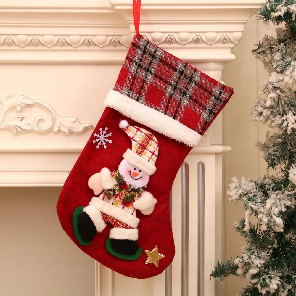 New Large 3D Doll Christmas Socks Festival Decorations Children's Gift Bags Candy Bags