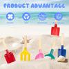 Beach Toys, 6 Pcs Kids Gardening Set, 8'' Kid Metal Sand Toys Sandbox Toys with Sturdy Wooden Handle, Children Beach Sand Toys Gardening Set, Beach