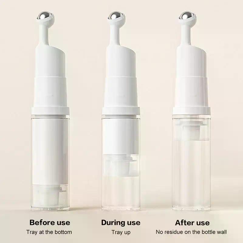 5/10/12/15ml Roller Ball Vacuum Bottle Liquid Essential Foundation Eye Cream Refillable Bottles Travel Portable Empty Dispenser