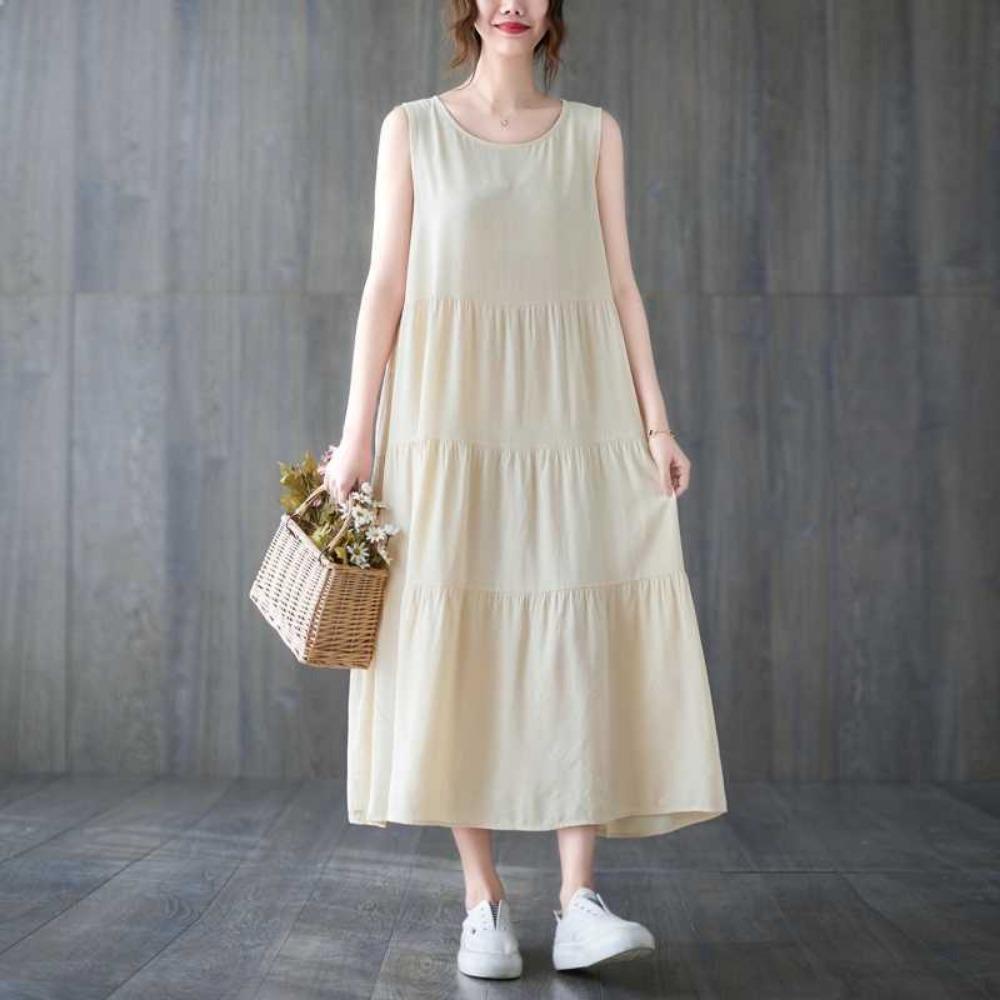 Sleeveless Vest Style Long Dress