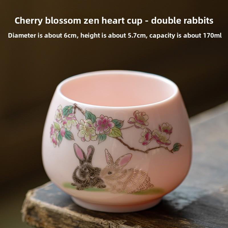 Handmade Dehua White Porcelain Tea Cup Light Luxury Master Cup for Home Office Wedding Tea Party Ceremony Gift