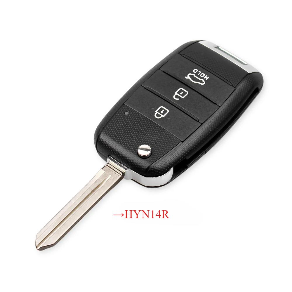 För KIA K2 K3 K5 Ceed Rio Carens Cerato Sportage Optima Forte Flip Vikbart Fjärrnyckelskal HYN14R/TOY40 Blad