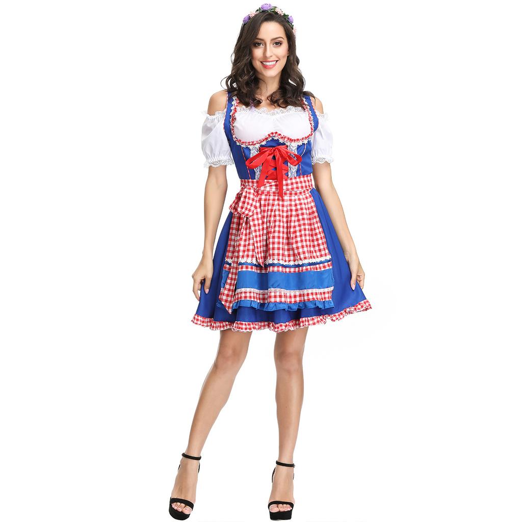 Large size German Munich Oktoberfest sexy maid costume, women's festival maid stage performance costume