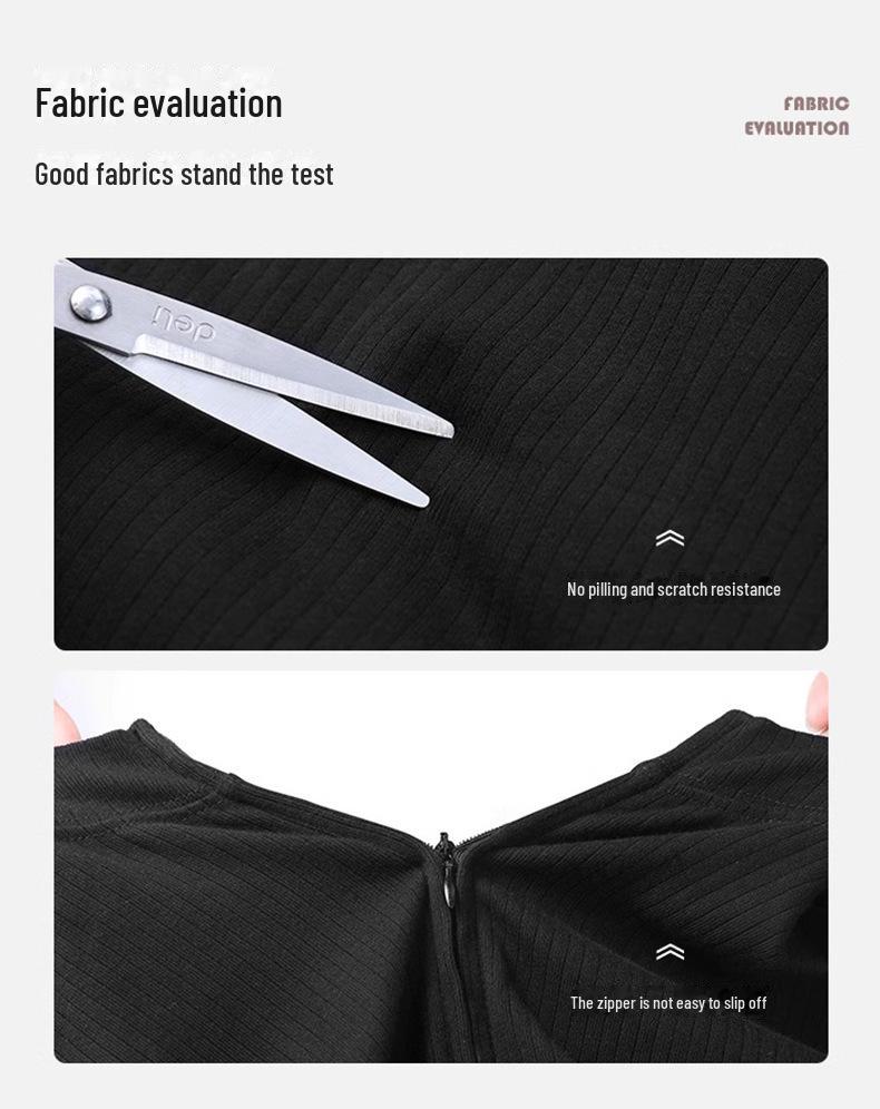 2025 New Women's Black Knitted Long-Sleeve Dress – Trendy, Slim-Fit Short Skirt for Spring & Autumn