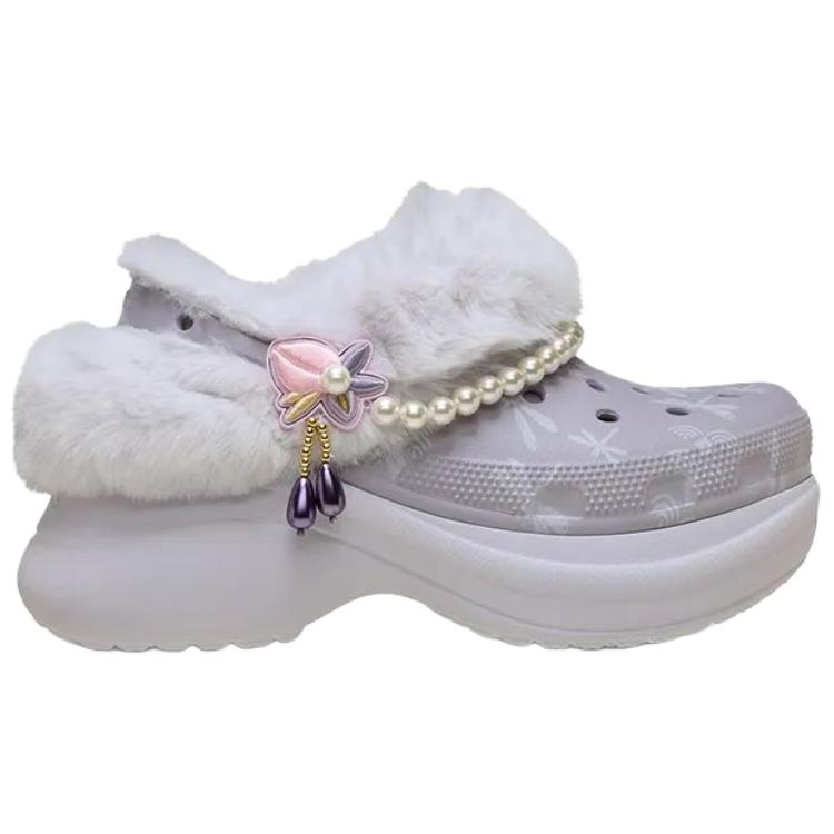 Crocs Little Whale Pear Blossom Fashion Versatile Clogs Women Clogs Mist-Purple 211977-5PS