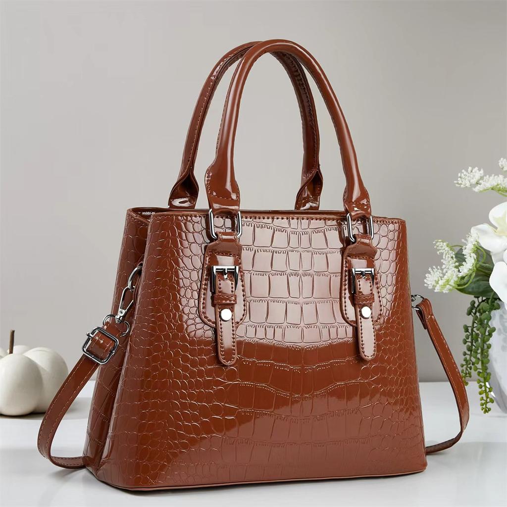 Crocodile Pattern Tote Bags with Top Handle Crossbody Purses for Women Handbag and Purse Women's Patent Leather Top-handle Work Shoulder Satchel