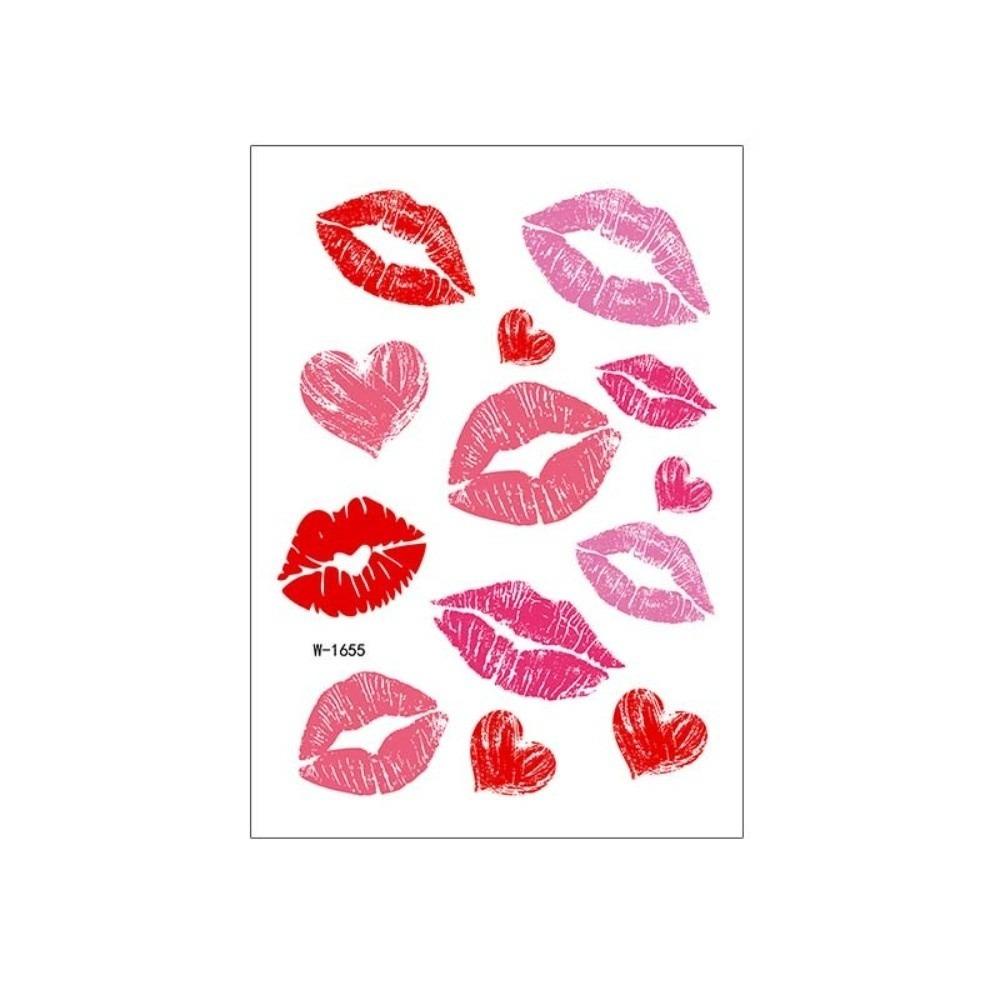 Leopard Print Valentine Day Kiss Lip Stickers Disposable Makeup Stickers Live House