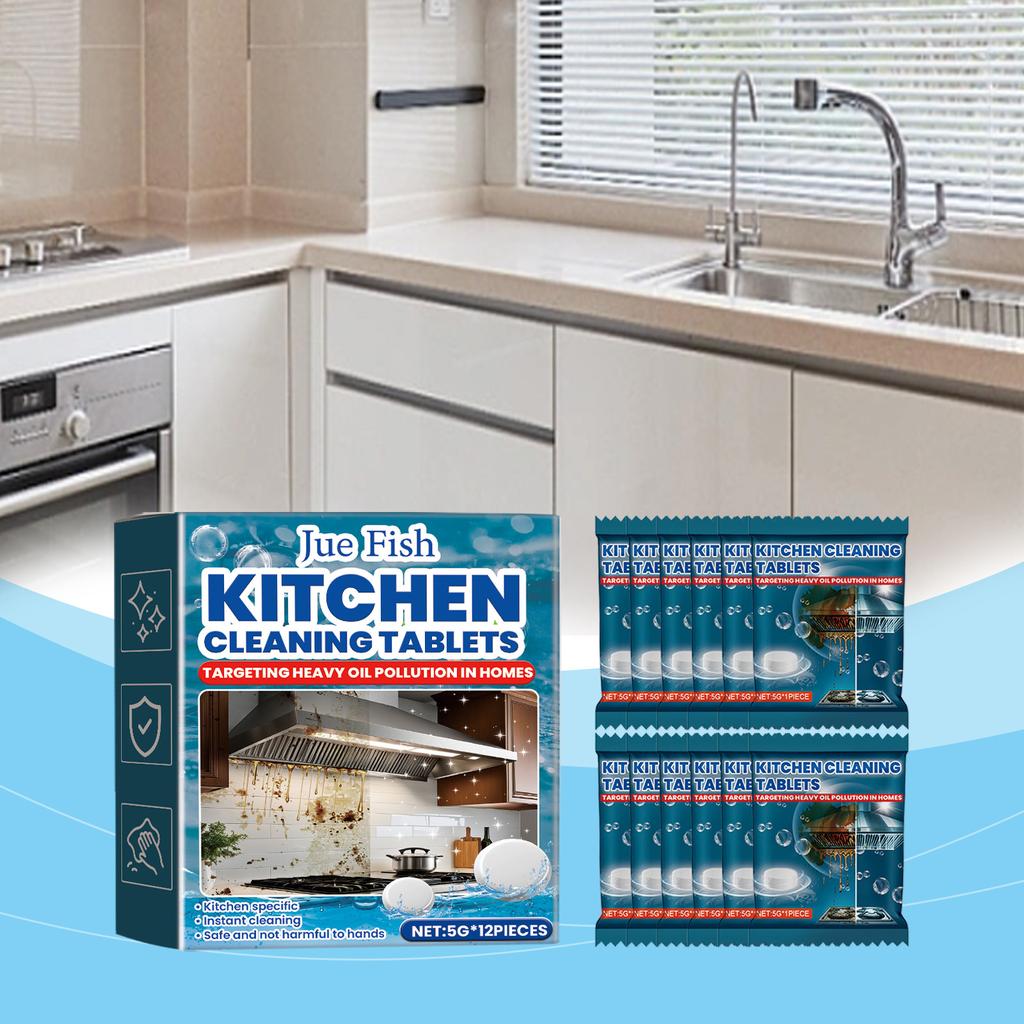 Šumivé tablety na dekontaminaci a odstranění oleje pro domácnost, multifunkční čisticí nástroj na mytí nádobí