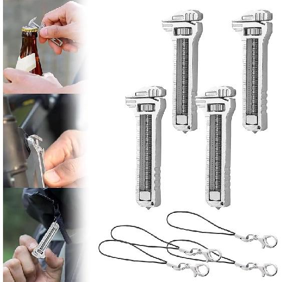Compact Titanium Multitool, Titanium Multitool For Outdoor Camping Hiking Backpacking Repairing, Mini Portable Adjustable Wrench and Bottle Opener