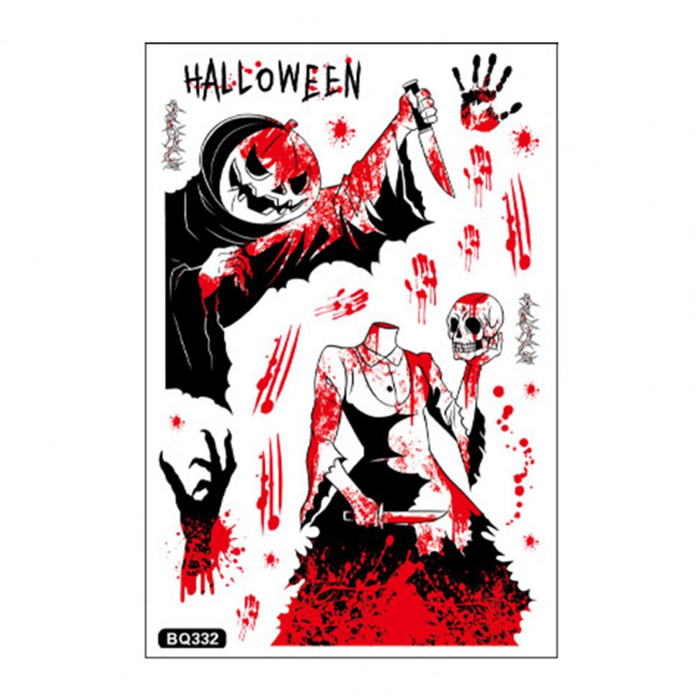 Статические оконные наклейки Устойчивые к разрыву Хэллоуинские оконные украшения Жуткие Хэллоуинские оконные наклейки для туалета для ванной комнаты
