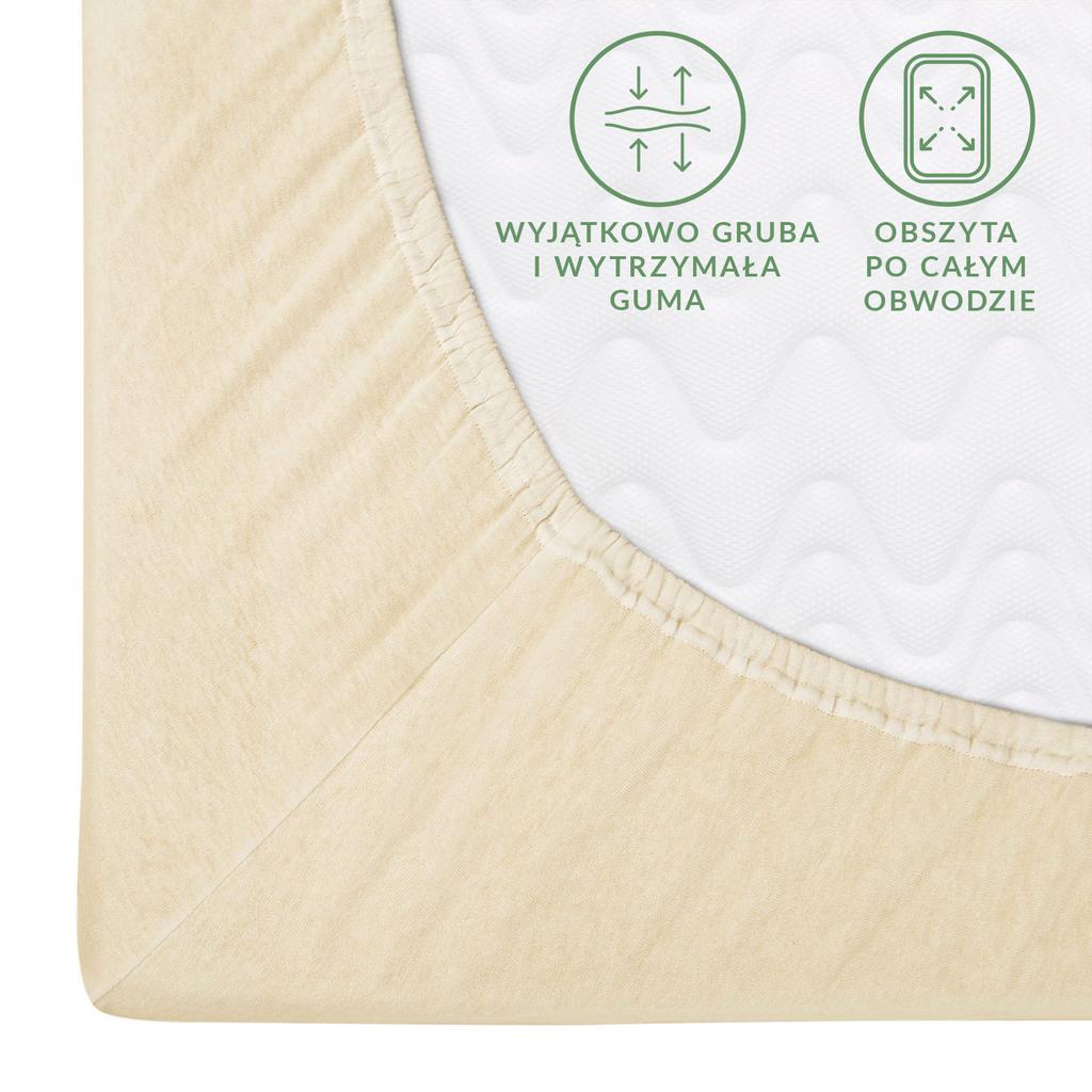 Fitted sheet 80x160 elastic JERSEY 100% COTTON cream color