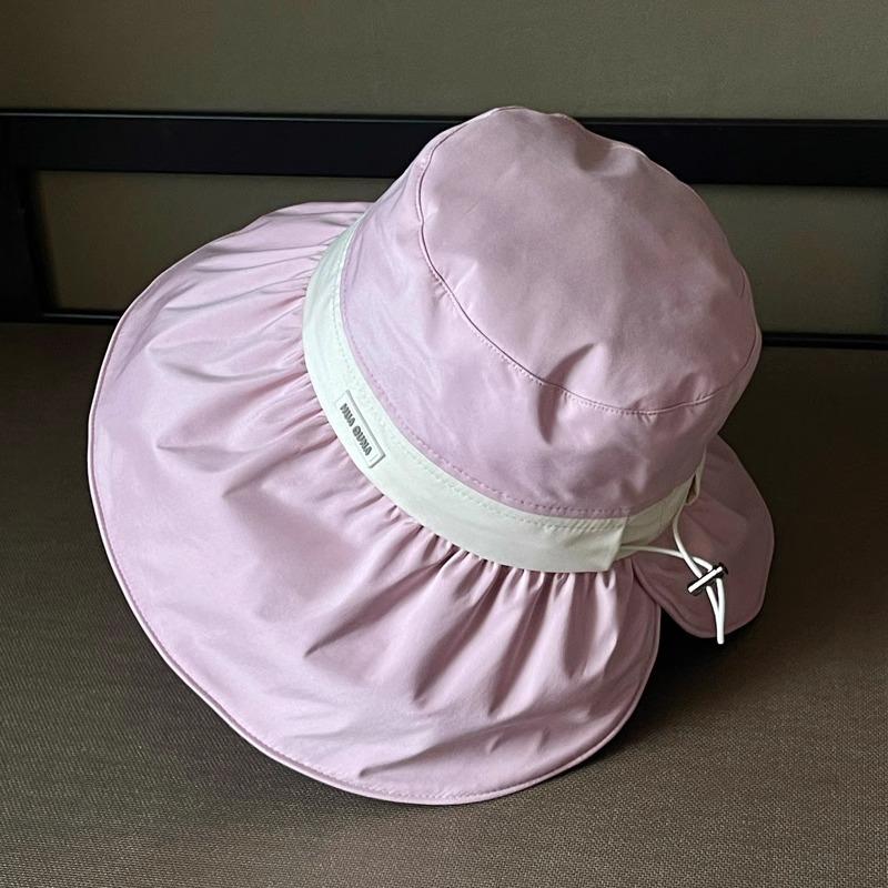 Bucket Hat Female Face Small Sunscreen Hat Summer Outdoor Travel Visor Hat UV Protection Big Eaves Sun Hat