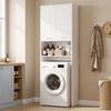 Washing Machine Cabinet with 2 Doors 66 X 24 X 191 Cm White