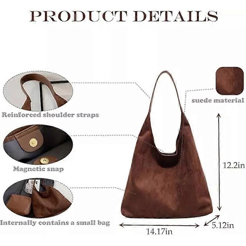 Leather Hobo Bags for Women Suede Purse Slouchy Tote Bag Shoulder Bag