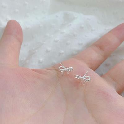 Bow Rose Earrings Pastoral Style Cute Fresh Literary Simple Earrings
