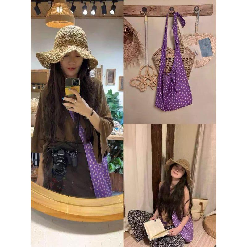 

MMJ Spring Niche Design French Purple Floral One Shoulder Women s Crossbody Bags Purple