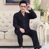 Men's Plus Size Cotton Pajama Set - Long-Sleeved, Ideal for Middle-Aged & Elderly, Spring to Winter Wear
