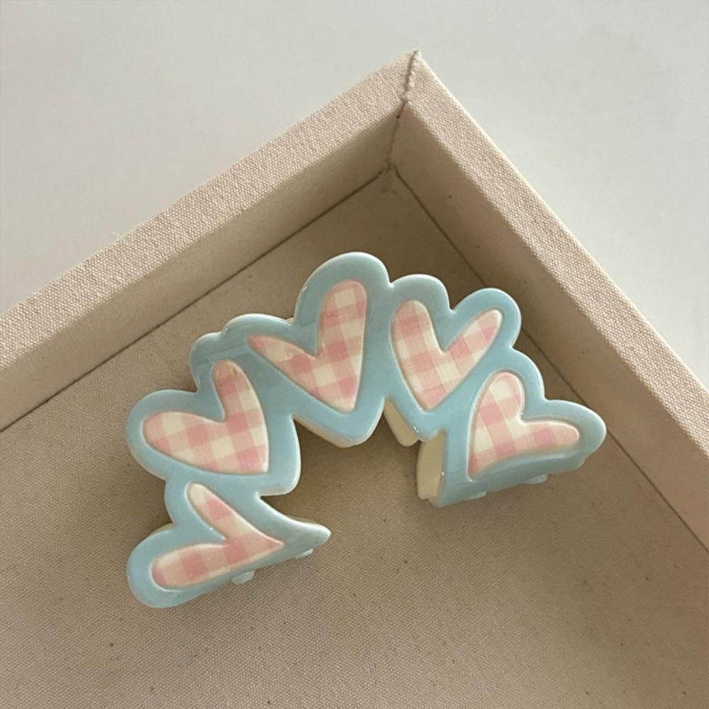 Korean Style Acrylic Bow Hair Claw Flower Geometry Shark Clip Lattice Hair Crab Clip  Outdoor