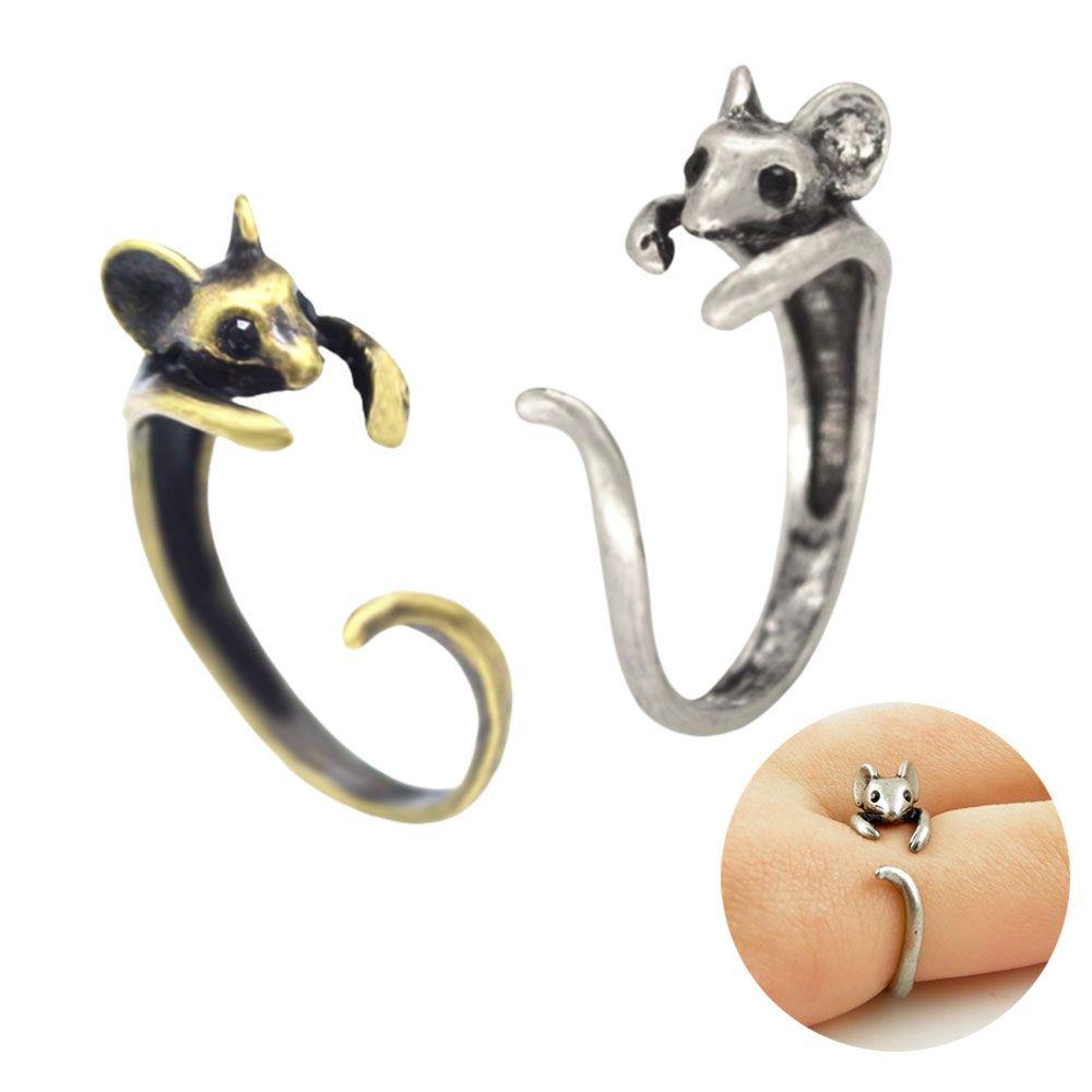 New Adjustable Mouse Alloy Ring Vintage Boho
