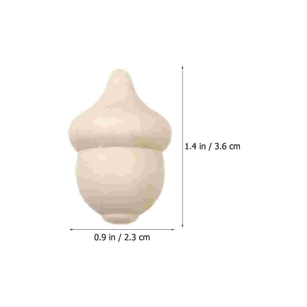 30 Pcs Woody Acorn DIY Accessories Unfinished Playthings Home Wooden Model Toy Toys Mini Baby for Acorns