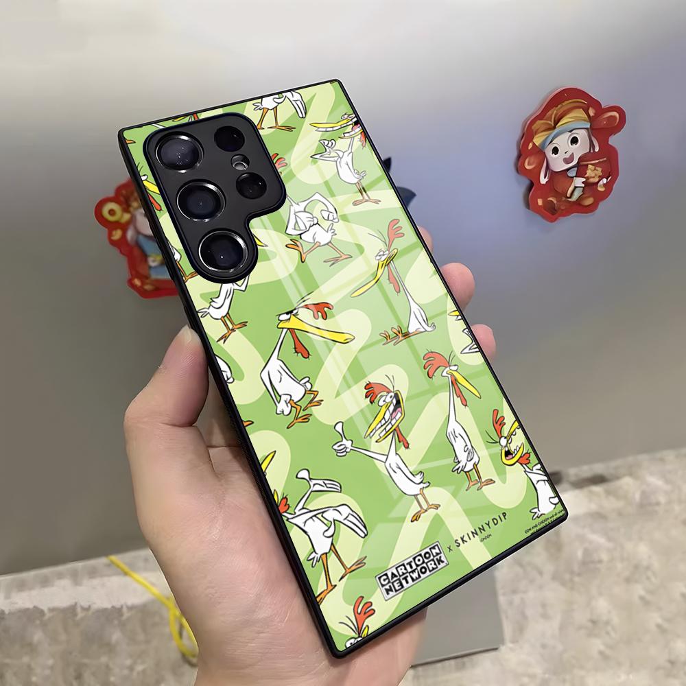 

Cartoon Cow And Chicken Phone Case For Samsung S25 Ultra S23 S22 S24 S20 Fe S21 Plus A54 A24 A53 A13 A16 Glass Cover Samsung s22