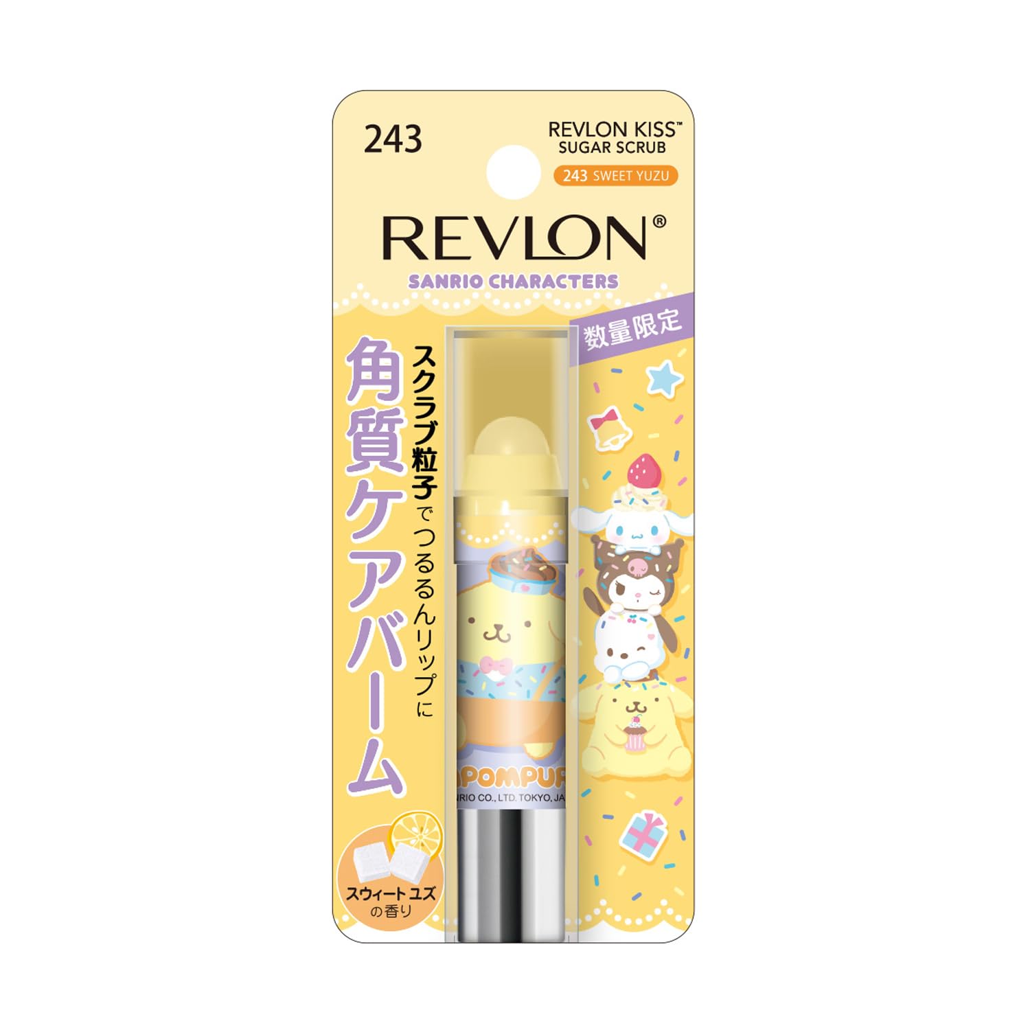 

Revlon Kiss Sugar Scrub Sanrio Pompompurin 243 Sweet Yuzu Увлажняющий отшелушивающий уход для губ Скраб для губ POMPOMPURIN SANRIO 2,6 г