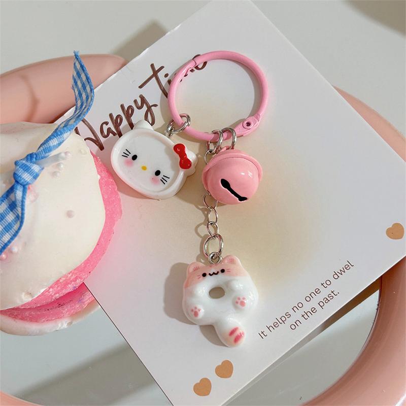 Cute Cartoon Doughnut Keychain For Women Girls Funny Kawaii Pendant Keyring  Backpack Decoration Accessories Gifts