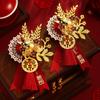 Dragon Phoenix Wedding Boutonniere & Bouquet Set for Groom and Bride - Elegant Full Set