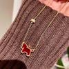 Year of the Horse Red Necklace and Earring Set: High-End, Light Luxury Style
