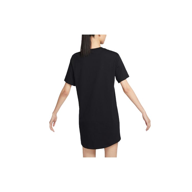 Nike Sportswear Essential Solid Logo Loose Short Sleeve Dress Women Dress Black DV7883-010