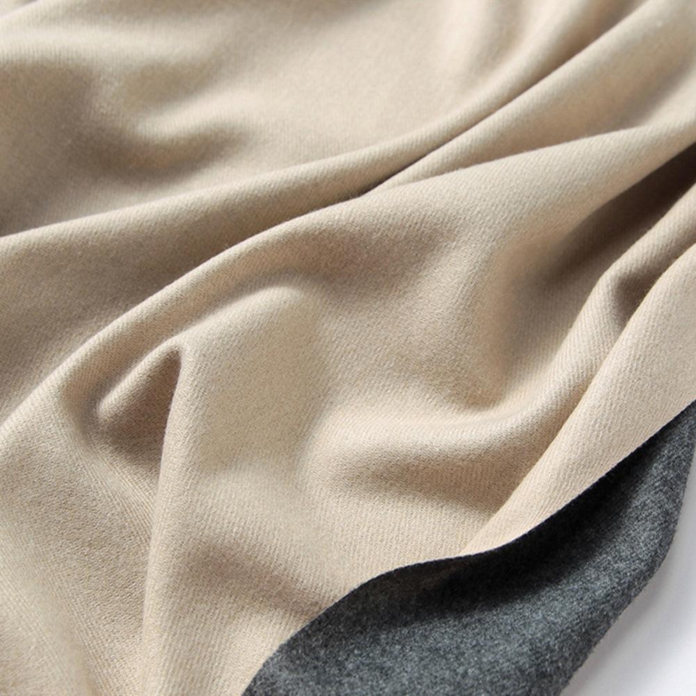 Women Girls Classic Double Side Solid Color Cashmere Shawl Long Warm Scarf for Winter Fall