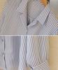 Ppaeppae Two-Collar Neck Basic Striped Blouse