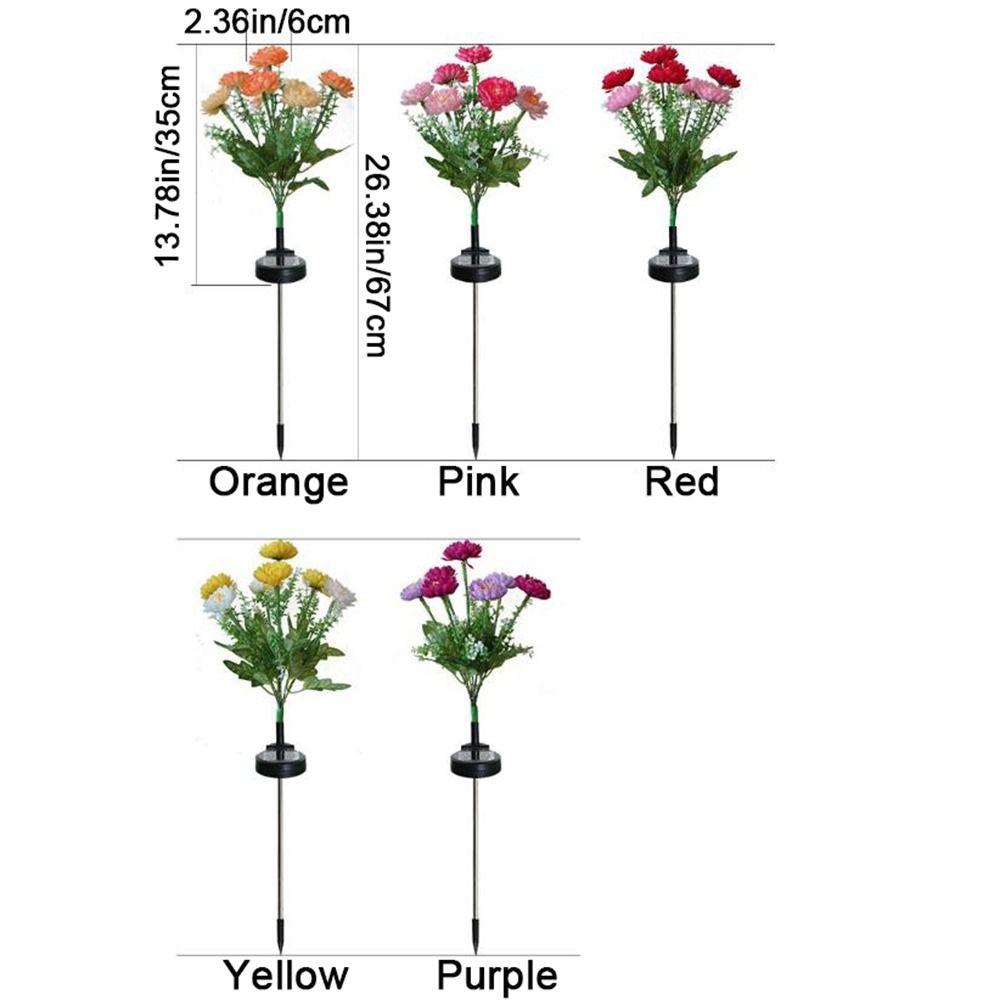 7 Heads LED Simulation Flower Lights Colorful Solar Lawn Lights Solar Lotus Flower Lights  Patio
