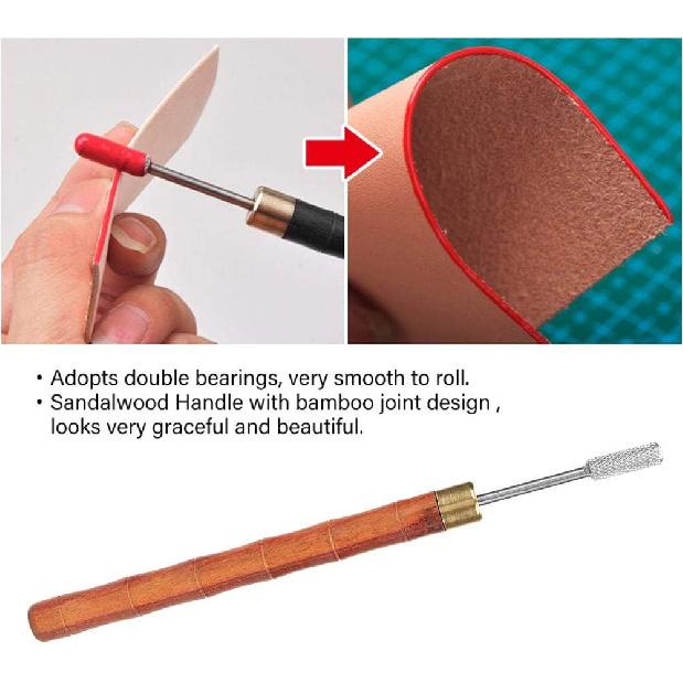 Hilitand Leather Dye Pen, DIY Leather Top Paint Roller 160mm / 6.3inch Craft Oil Pen Applicator Leather Craft Tool (Brown)