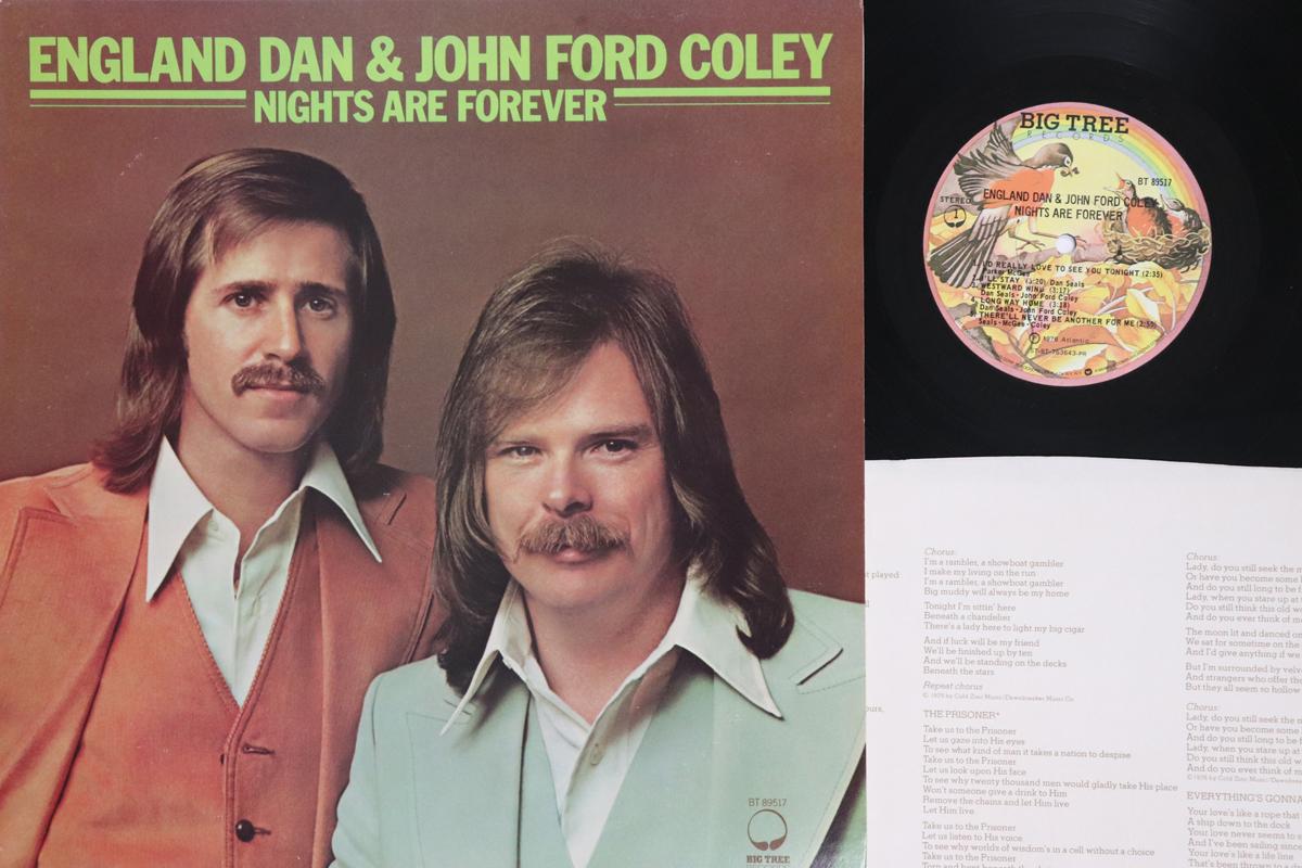 LP Record ENGLAND DAN JOHN FORD COLEY Nights Are Forever BT89517 ATLANTIC 1976 US Rock Used