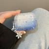 Smudge Blue Snowflake for AirPods 1 Generation 1st Generation Bluetooth Headset Protective Case Airpodspro1 Protective Case