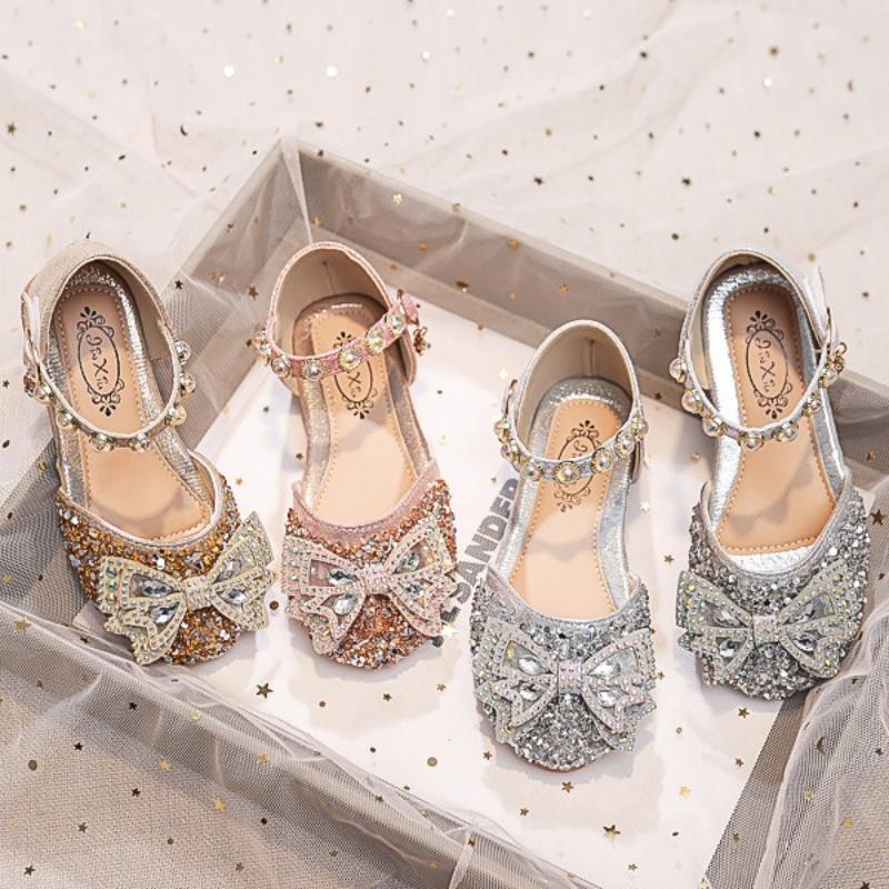 Dziewczęce Buty Księżniczki Jesień Nowe Dziewczęce Buty Jednoklapowe Antypoślizgowe dla Dzieci Płaskie Buty Modne Dziewczęce Buty do Występów Wszechstronne Buty Dziewczęce