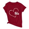 Ladies Casual Round Neck Short Sleeve Pullover Valentine's Day Printed T-Shirt