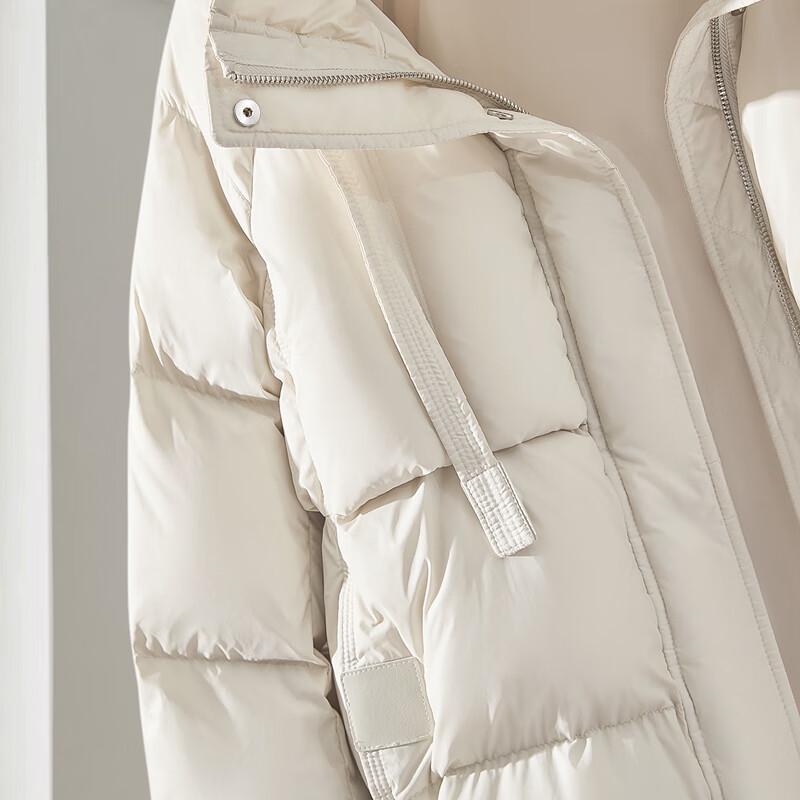 Damen Kapuzen-Pufferjacke mit lockerem Schnitt, 90% Entendaunen