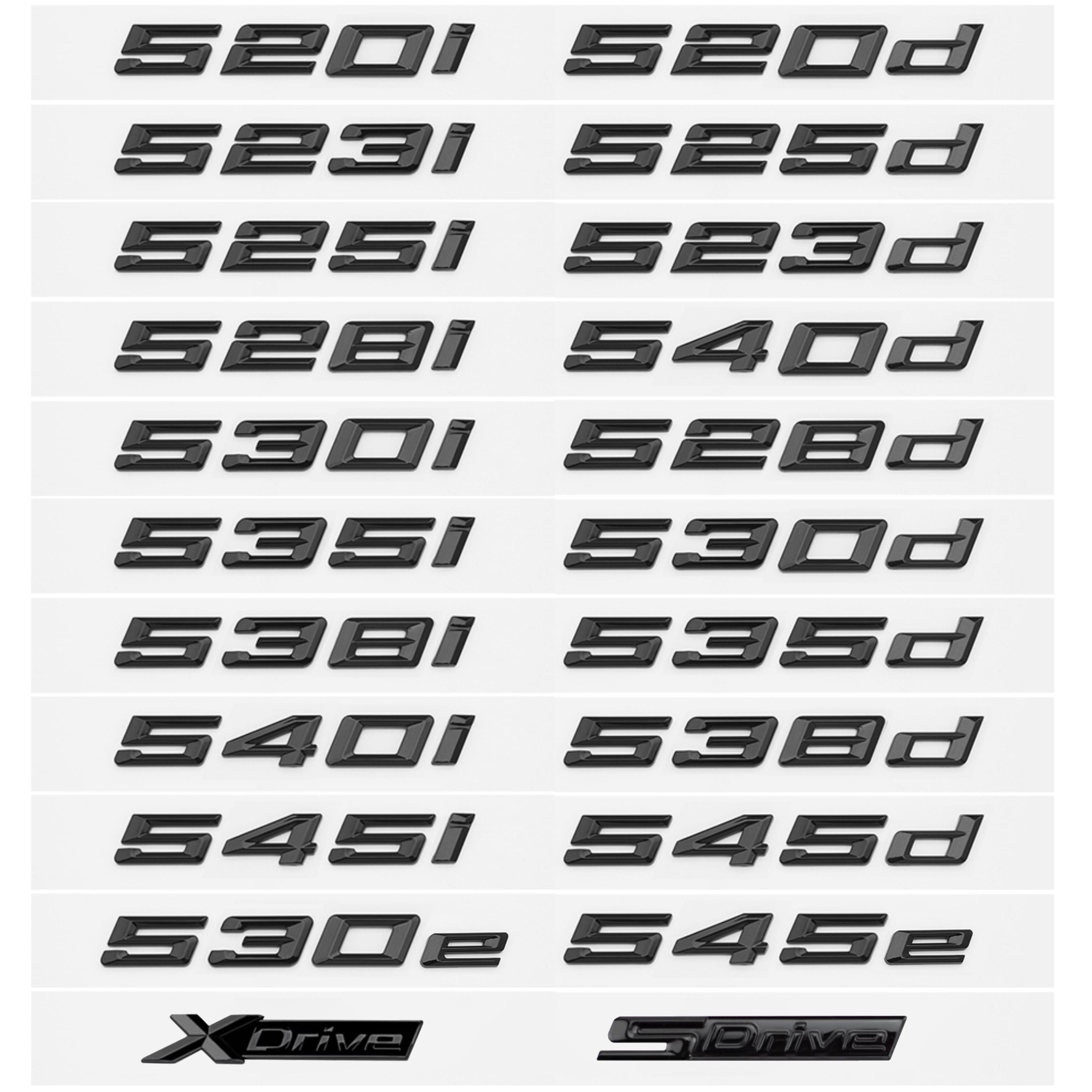 

Glossy Black 520i 523i 525d 530d 530e 535d 540d 545e ABS Emblem for BMW 5 Series E39 E60 E61 F10 F11 G30 Car Trunk Logo Sticker XDrive