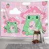 Cute Frog Tapestry Mushroom Tapestries Cartoon Animal Wall Hanging Tapestry for Girl Teen Funny Bedroom Living Room Dorm Decor
