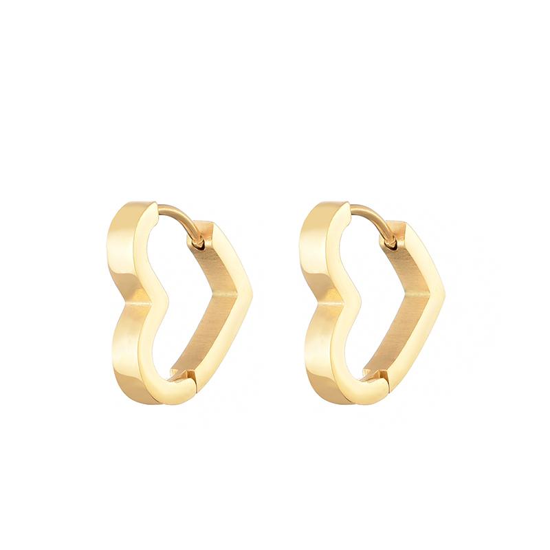 Classic Stainless Steel Hoop Earrings For Women Men Heart Star Oval Rectangle Round Triangle Gold Color Punk Hip Hop Jewelry