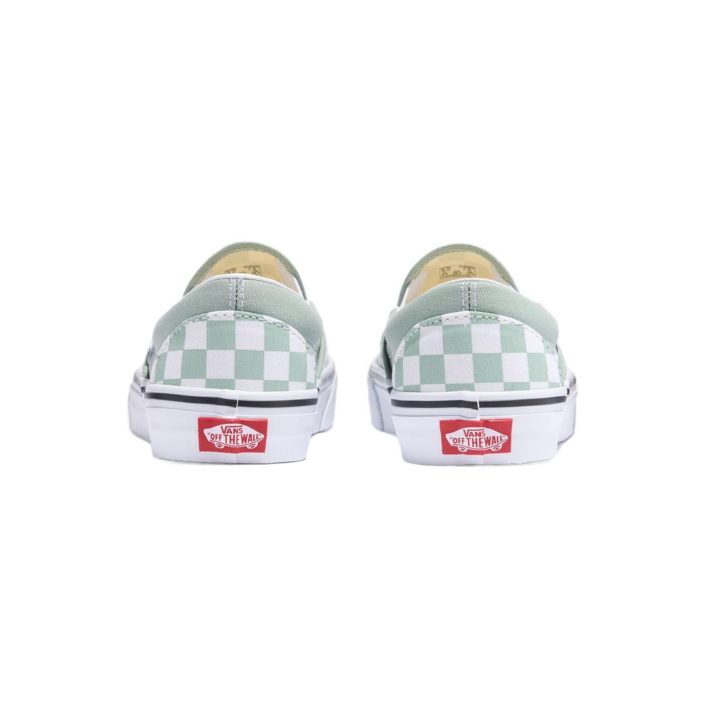 Vans Classic Slip-On Checkerboard - Grey Mint Green Unisex Sneakers White VN000D6YEMW