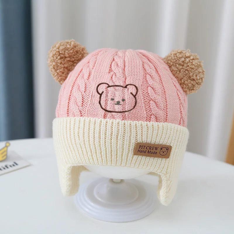 Bonitos Gorros Tejidos Para Bebés En Otoño E Invierno Gorros de Lana Cortavientos Y Protectores de Orejas Para Bebés Y Niños Pequeños