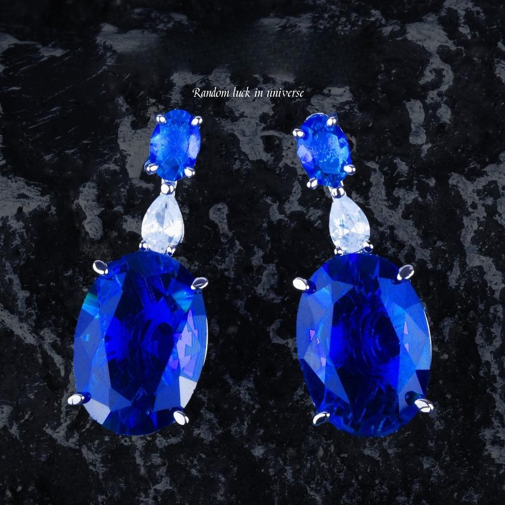 Elegant Fanta Padparadscha Full Diamond Bridal Jewelry Set Necklace Earrings Ring For Wedding