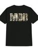 Summer Casual Crew Neck Polyester T-shirt with "MONEY" Design - Black