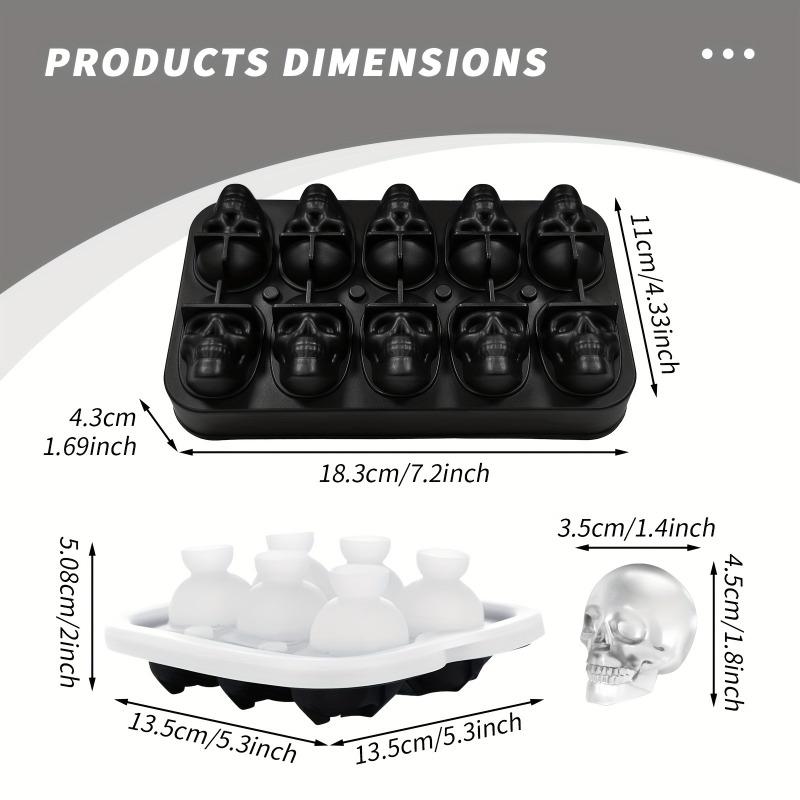 Kreative 6-Kammer Totenkopf-Silikon-Eiswürfelform, Lebensmittelechte Wiederverwendbare Eisform für Whiskey, Cocktails, Party