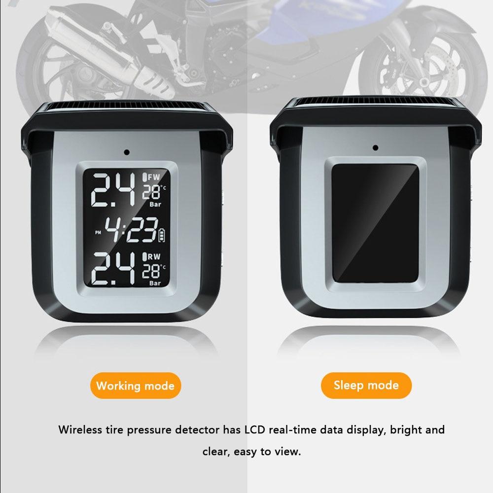 Wireless Solar Tire Pressure Monitoring System for Motorcycle – Waterproof TPMS Detector