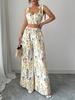 European Style Printed Women's Sling Top Set